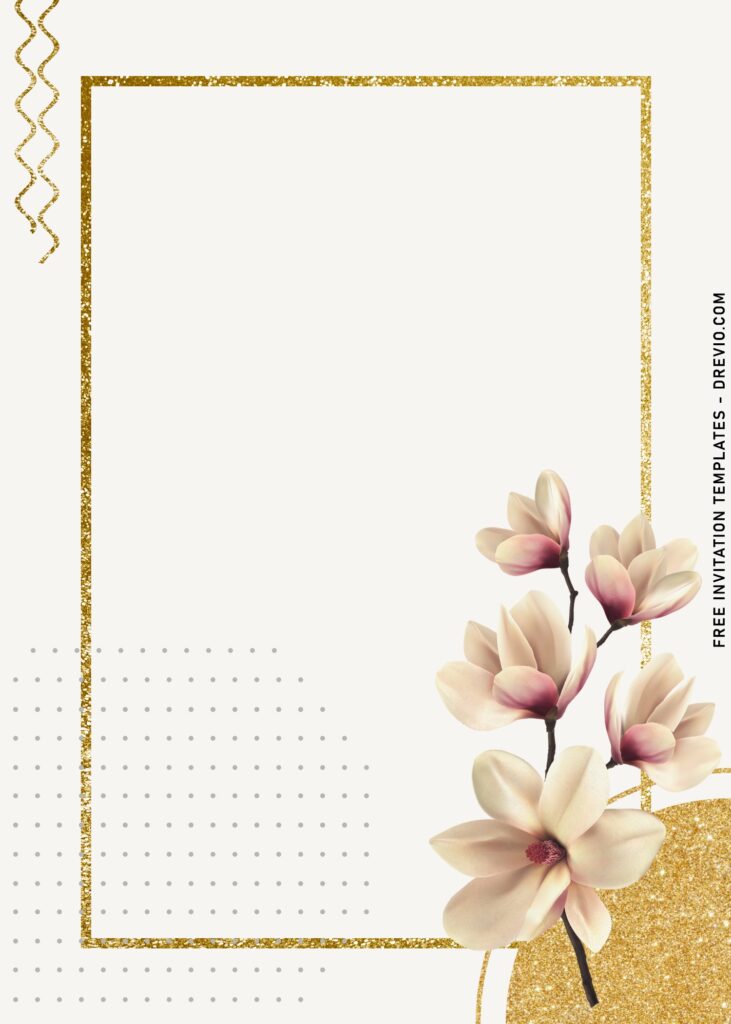 10+ Minimalist And Modern Gardenia Party Invitation Templates with glitter gold swirl