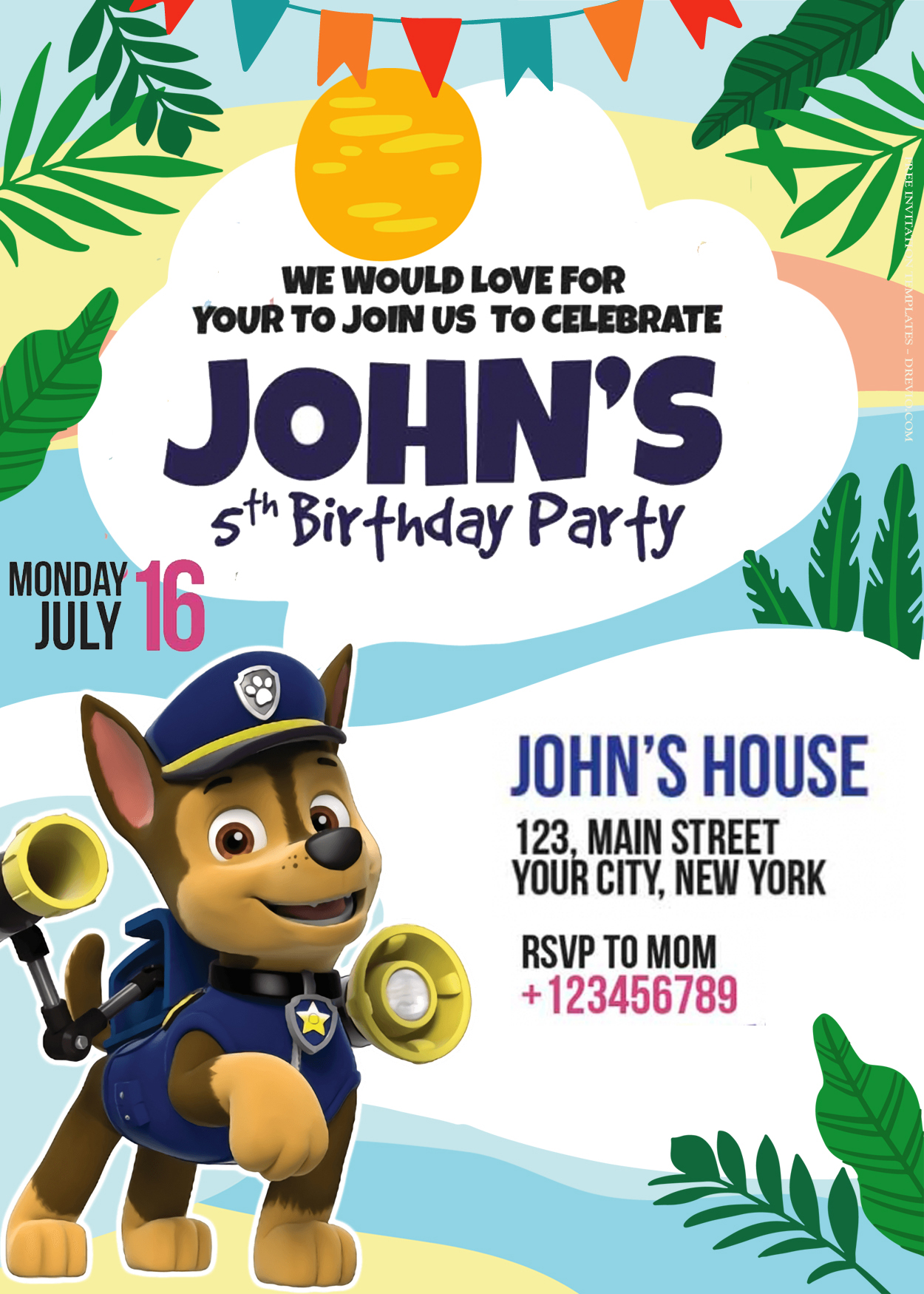 10+ Paw Patrol To Save The Day Birthday Invitation Templates Title