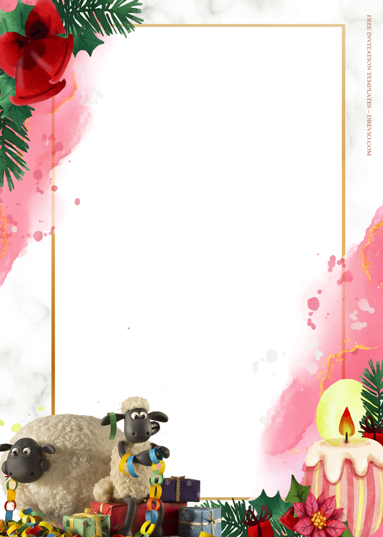 10+ Shaun The Sheep Flight Before  Christmas Birthday Invitation Templates One