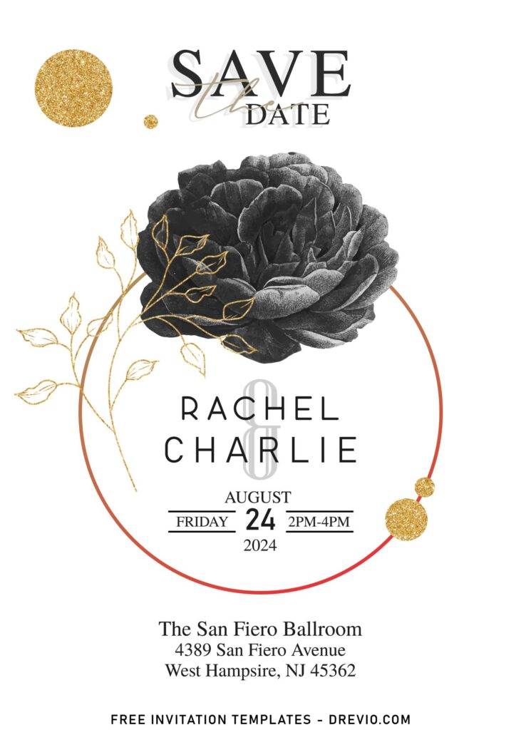 10+ Bewildered Black Rose Floral Wedding Invitation Templates