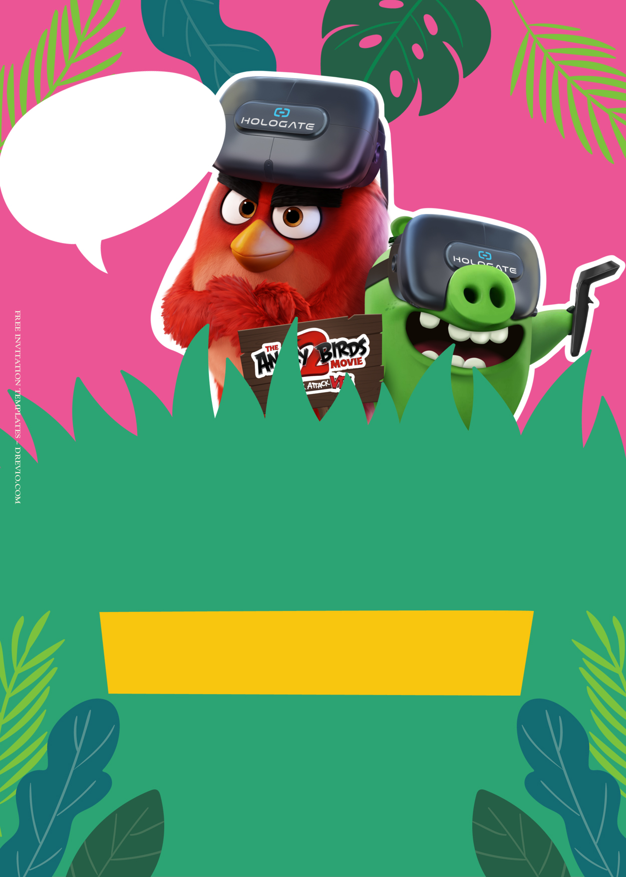11+ Battle On The Spot With Angry Bird Birthday Invitation Templates Three