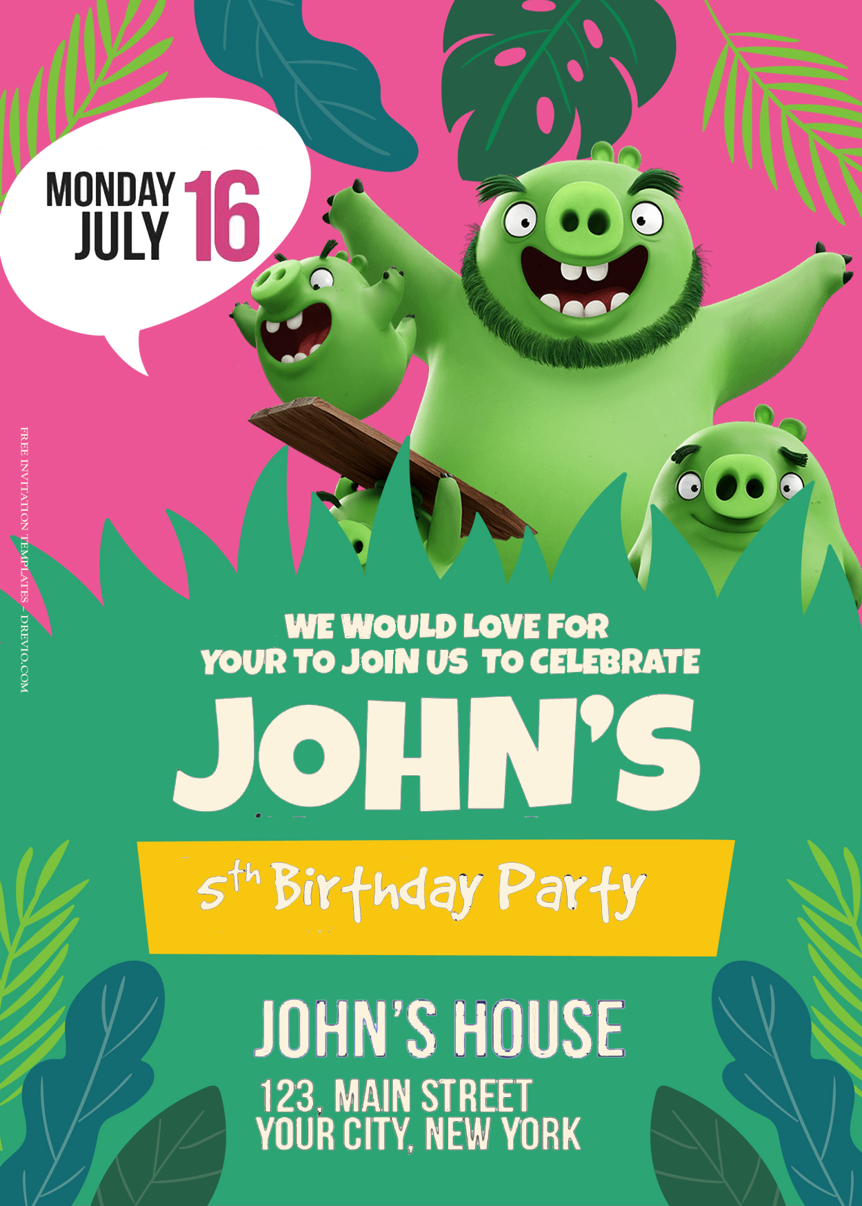 11+ Battle On The Spot With Angry Bird Birthday Invitation Templates Title