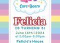 7+ Cute Pastel Rainbow Care Bears Girl Birthday Invitation Templates