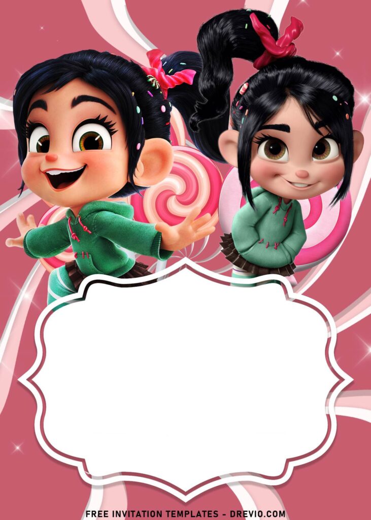 Invitation Template of 7+ Pretty Pink Vanellope Girls Birthday Invitation Templates 1