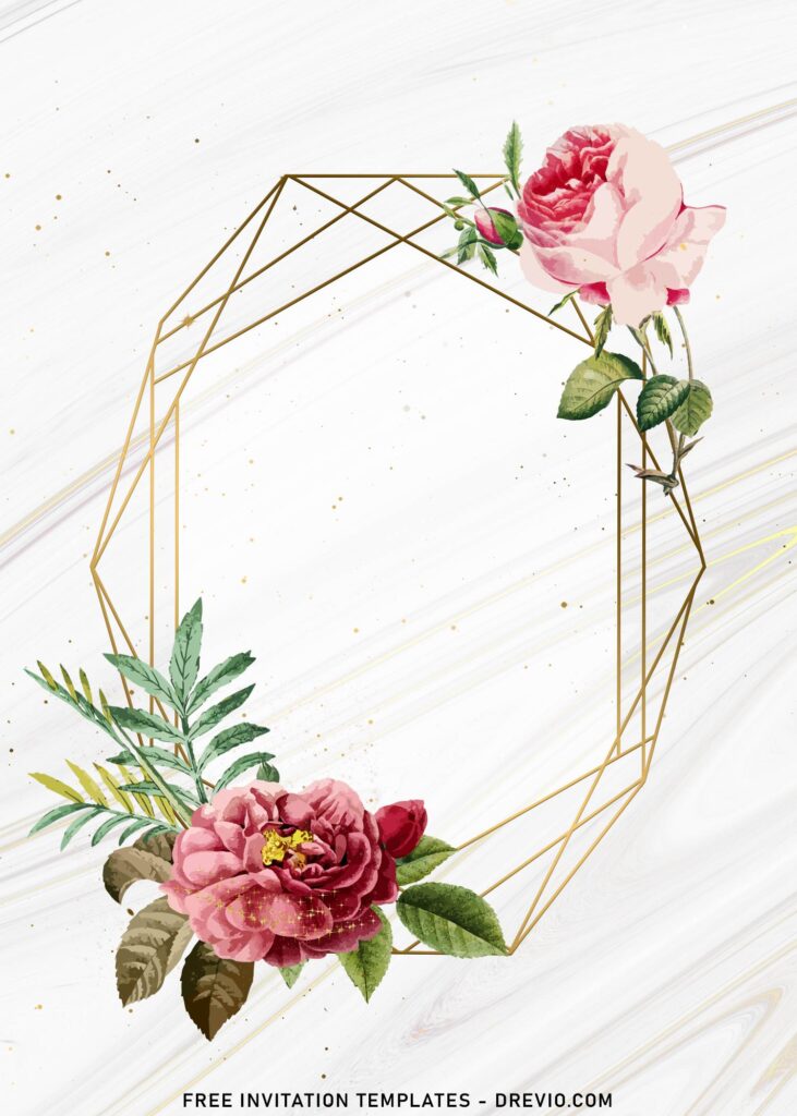 8+ Playful Romantic Buttercup And Ranunculus Floral Themed Invitation Templates with foliage