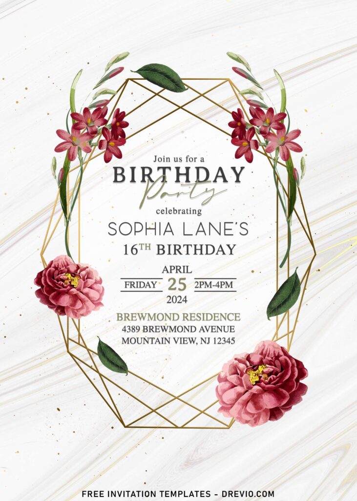 8+ Playful Romantic Buttercup And Ranunculus Floral Themed Invitation Templates