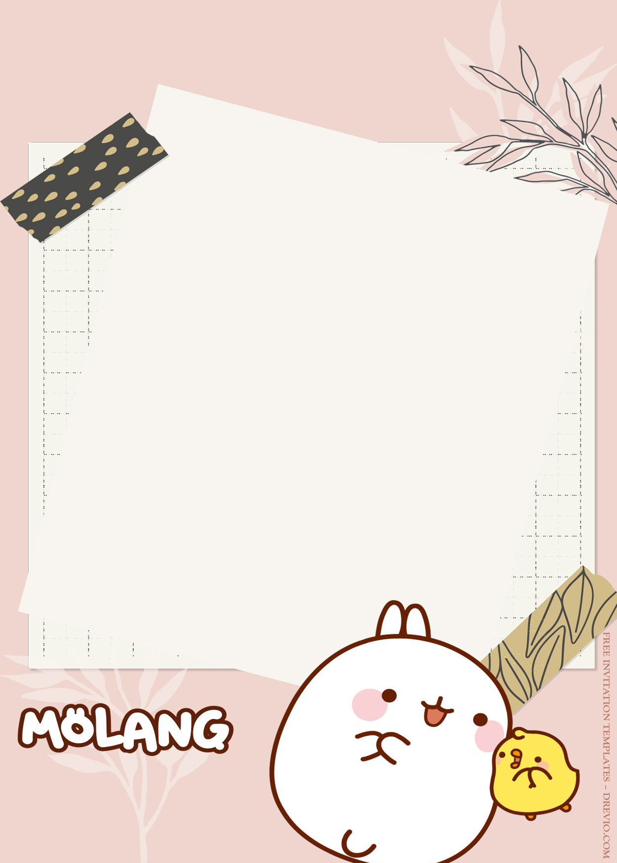 9+ Molang Cute And Reliable Friend Birthday Invitation Templates Five