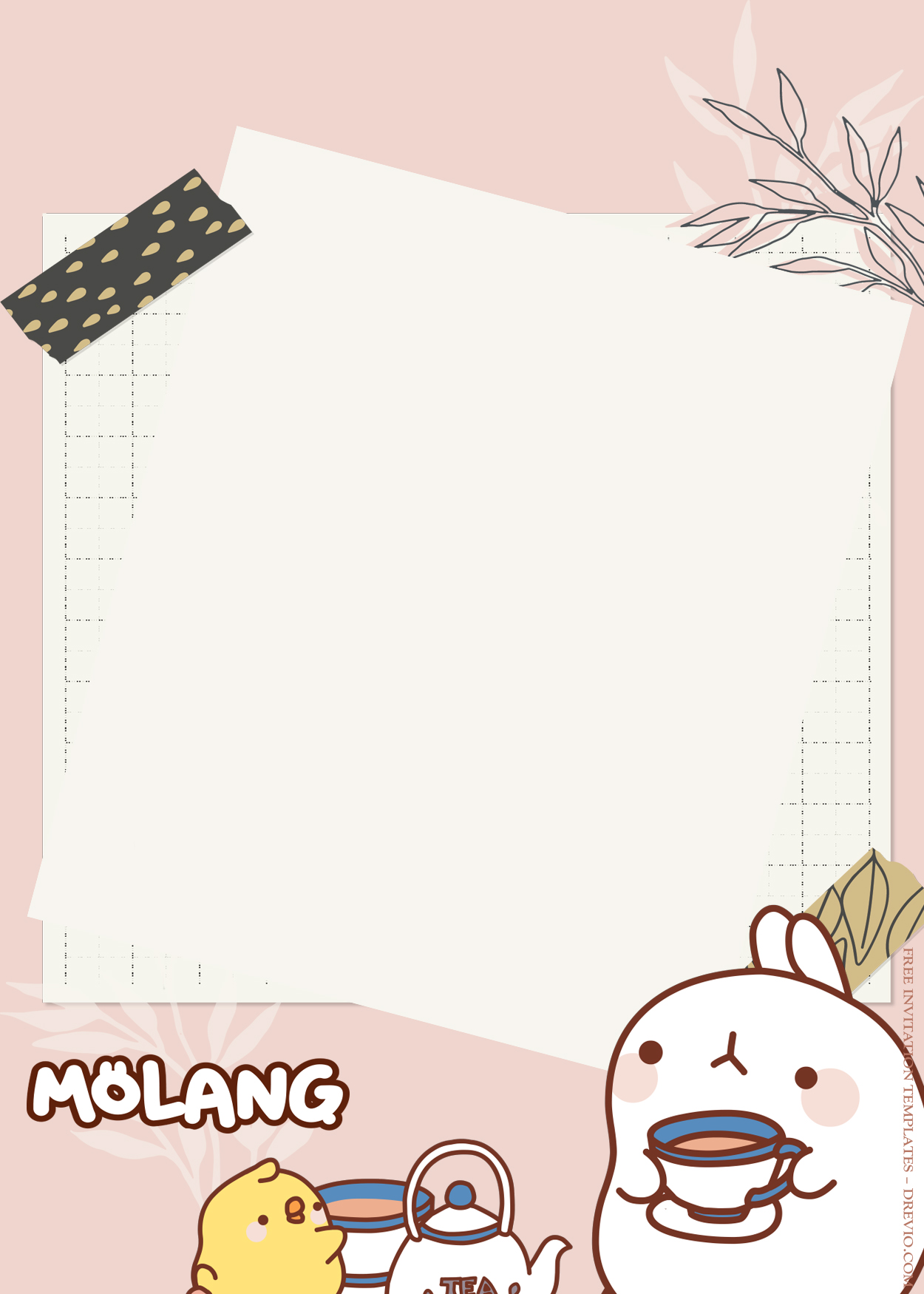 9+ Molang Cute And Reliable Friend Birthday Invitation Templates Three