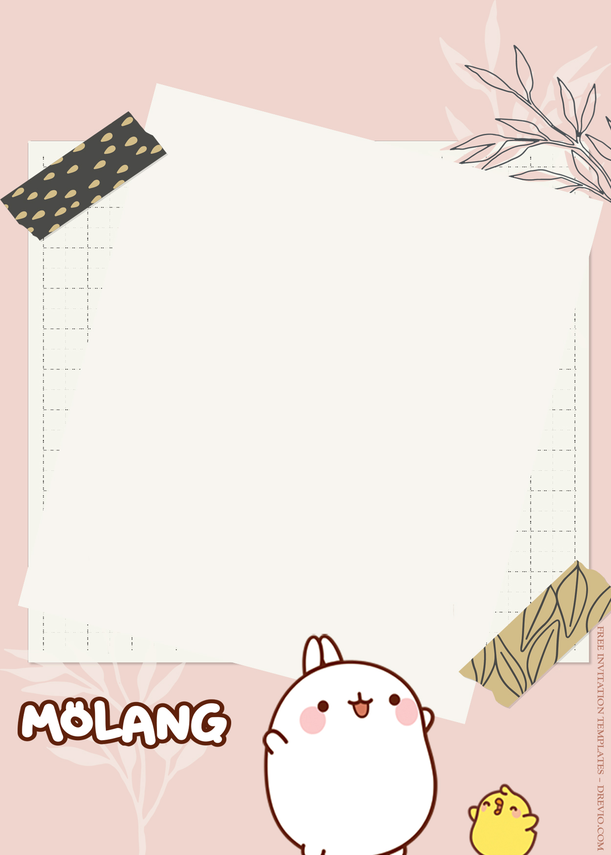 9+ Molang Cute And Reliable Friend Birthday Invitation Templates Two