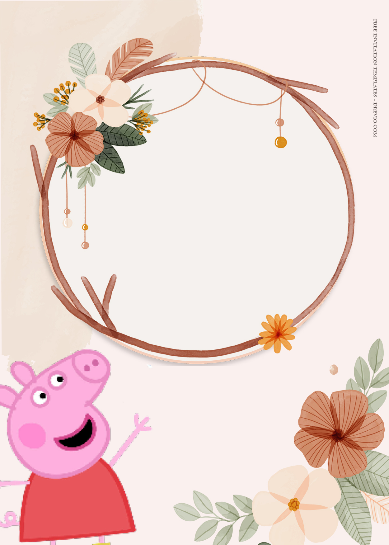 9+ Peppa Pig Blossoming Family Birthday Invitation Templates Seven