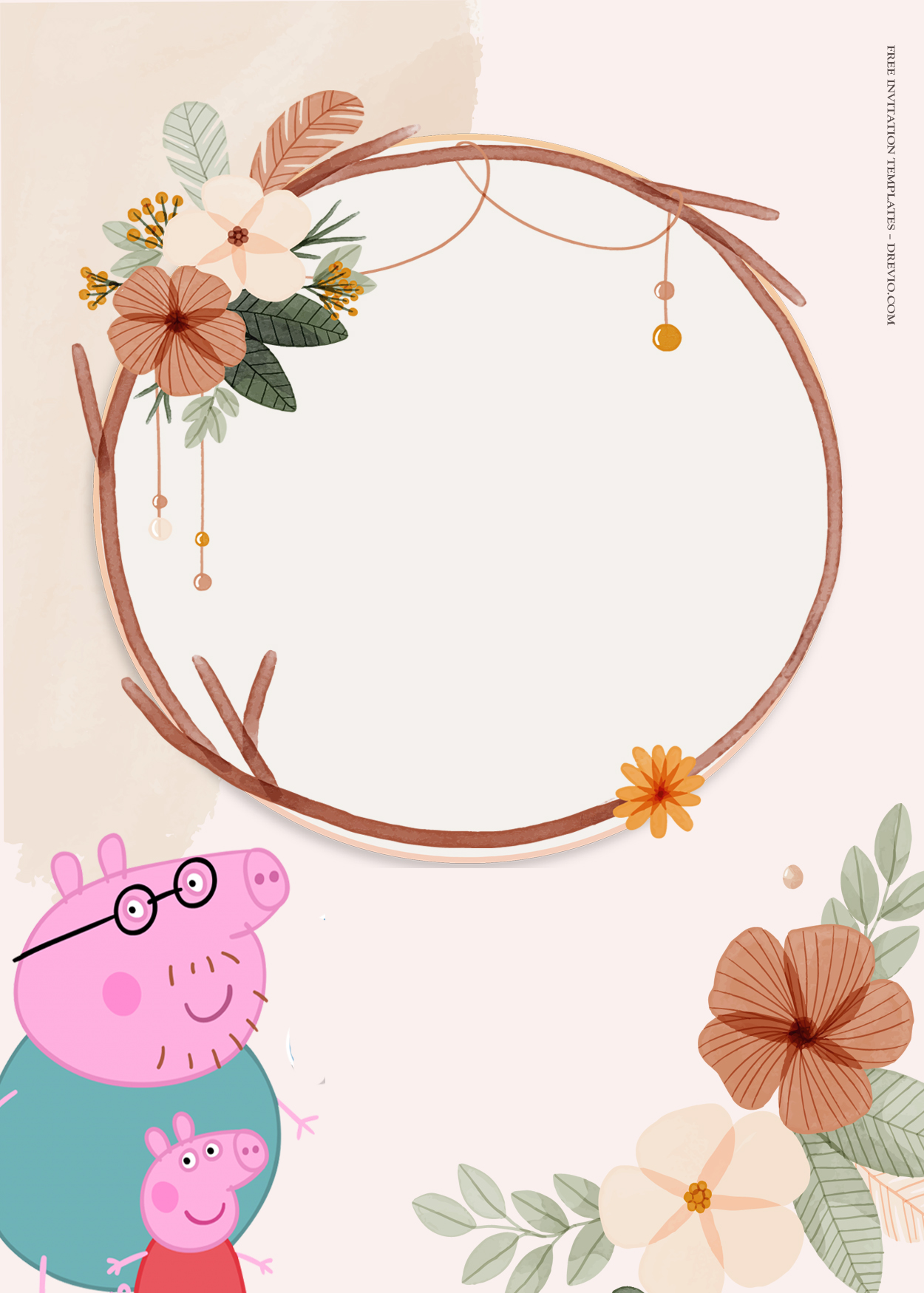 9+ Peppa Pig Blossoming Family Birthday Invitation Templates Two