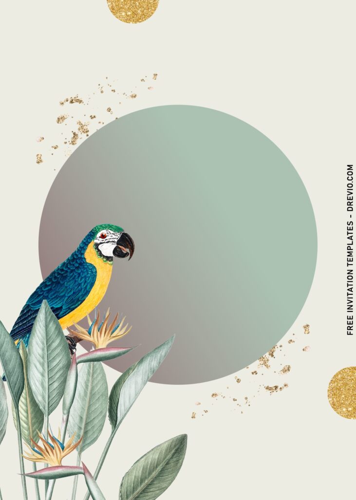 9+ Tropical Wedding Invitation Templates With Macaw Birds And Foliage with gorgeous foliage