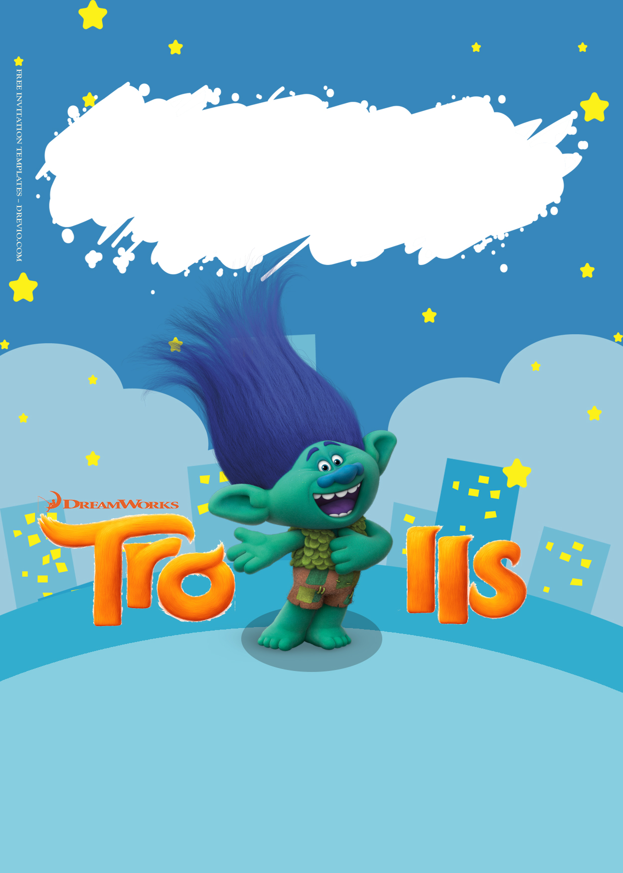 9+ Trolls Party On The Town Birthday Invitation Templates Five