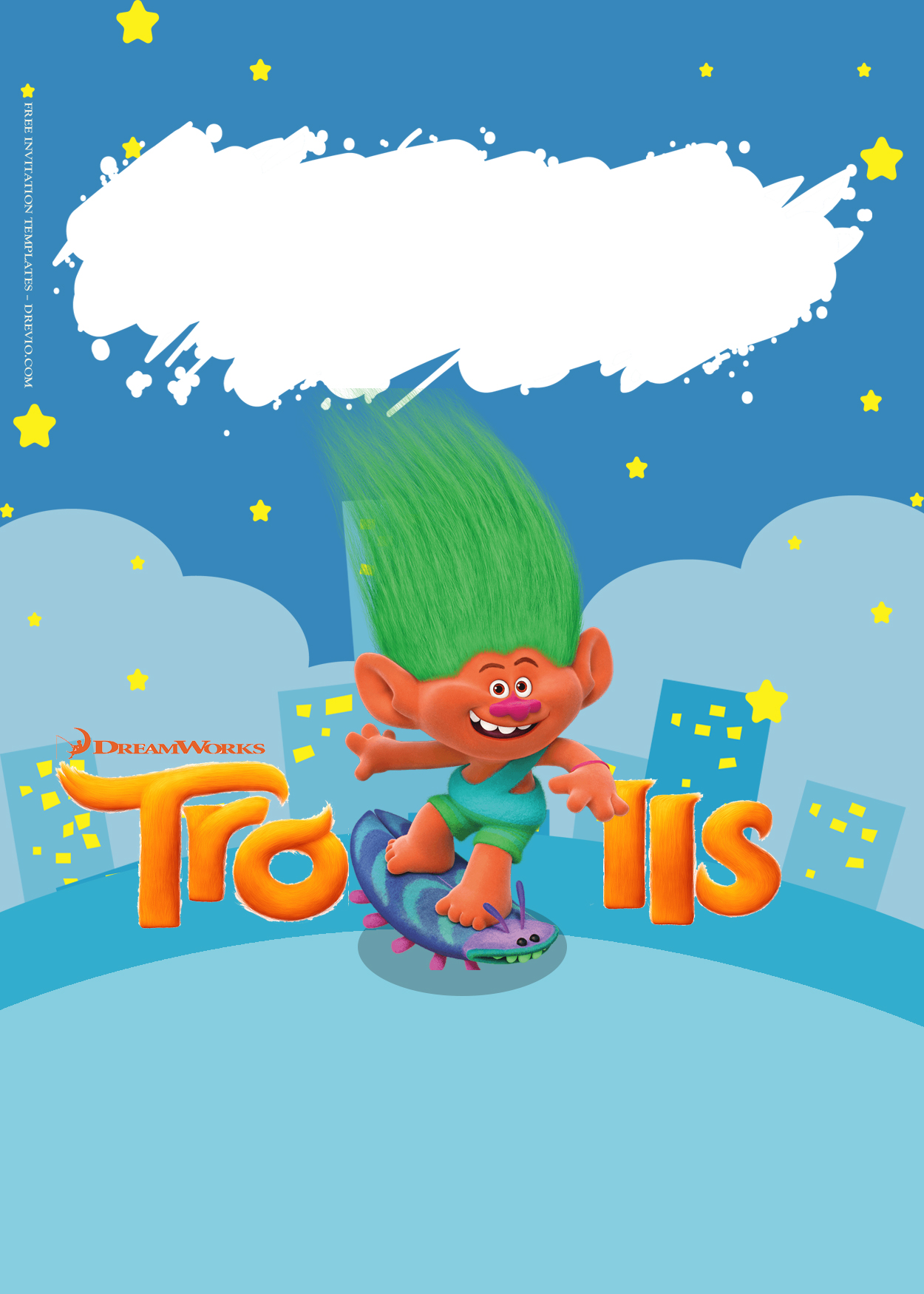 9+ Trolls Party On The Town Birthday Invitation Templates Two