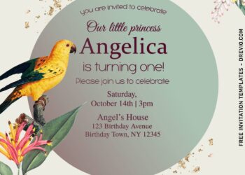 9+ Tropical Wedding Invitation Templates With Macaw Birds And Foliage