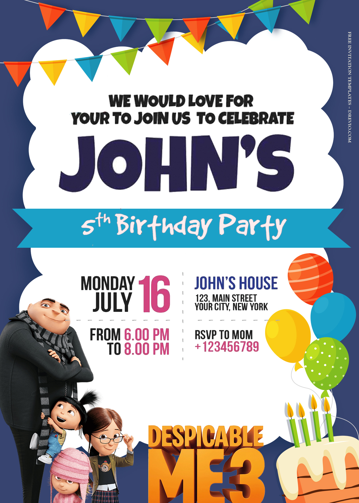 10+ Despicable Me With Family Birthday Invitation Templates Title
