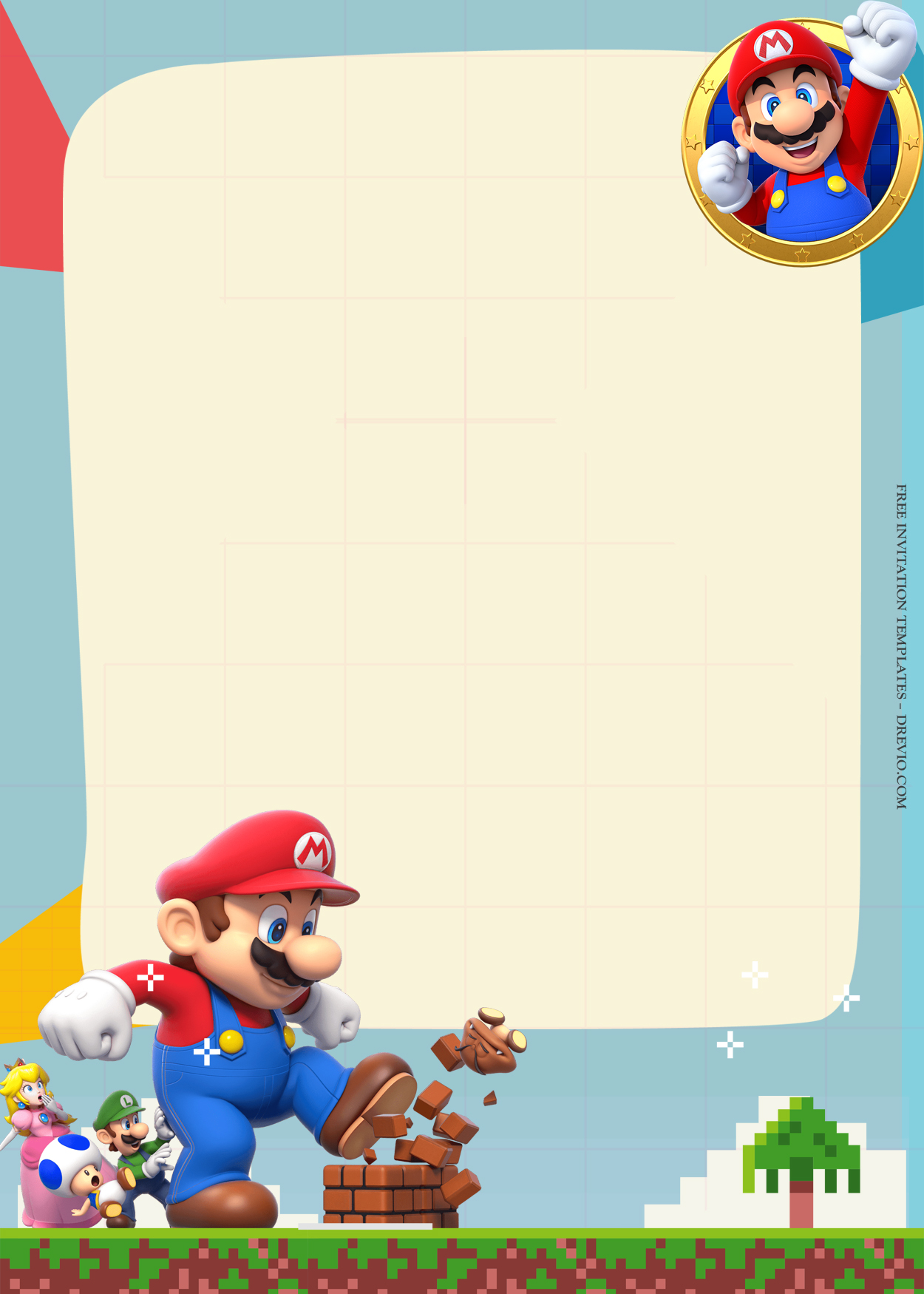 10+ Super Mario Bros Adventure Birthday Invitation Templates Four