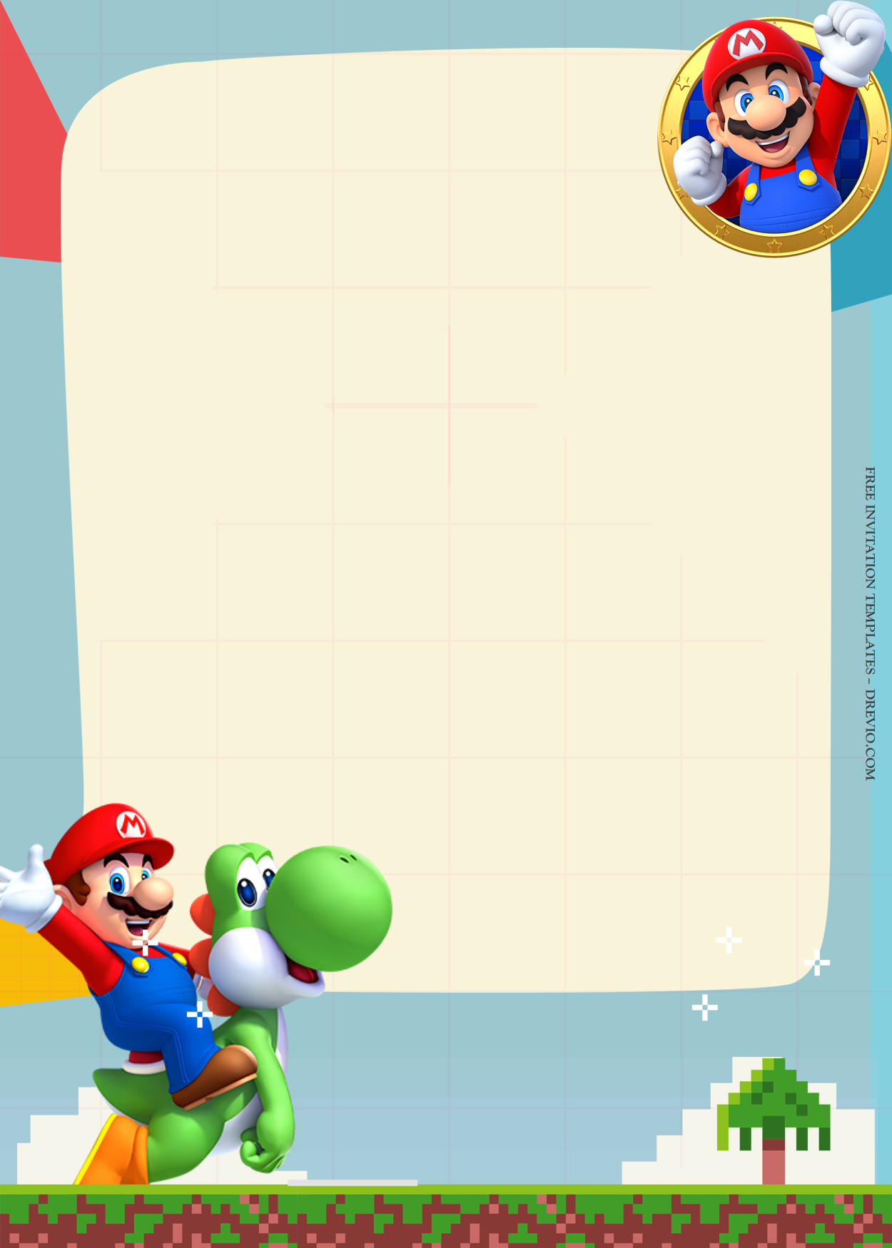 10+ Super Mario Bros Adventure Birthday Invitation Templates One