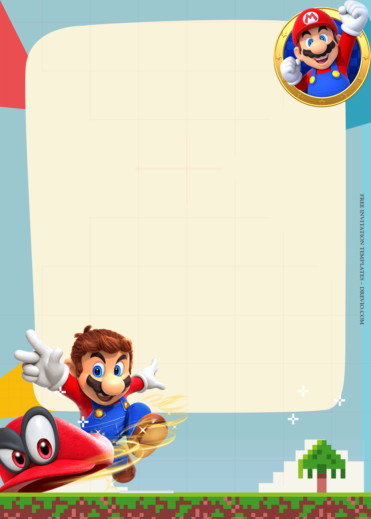 10+ Super Mario Bros Adventure Birthday Invitation Templates Three