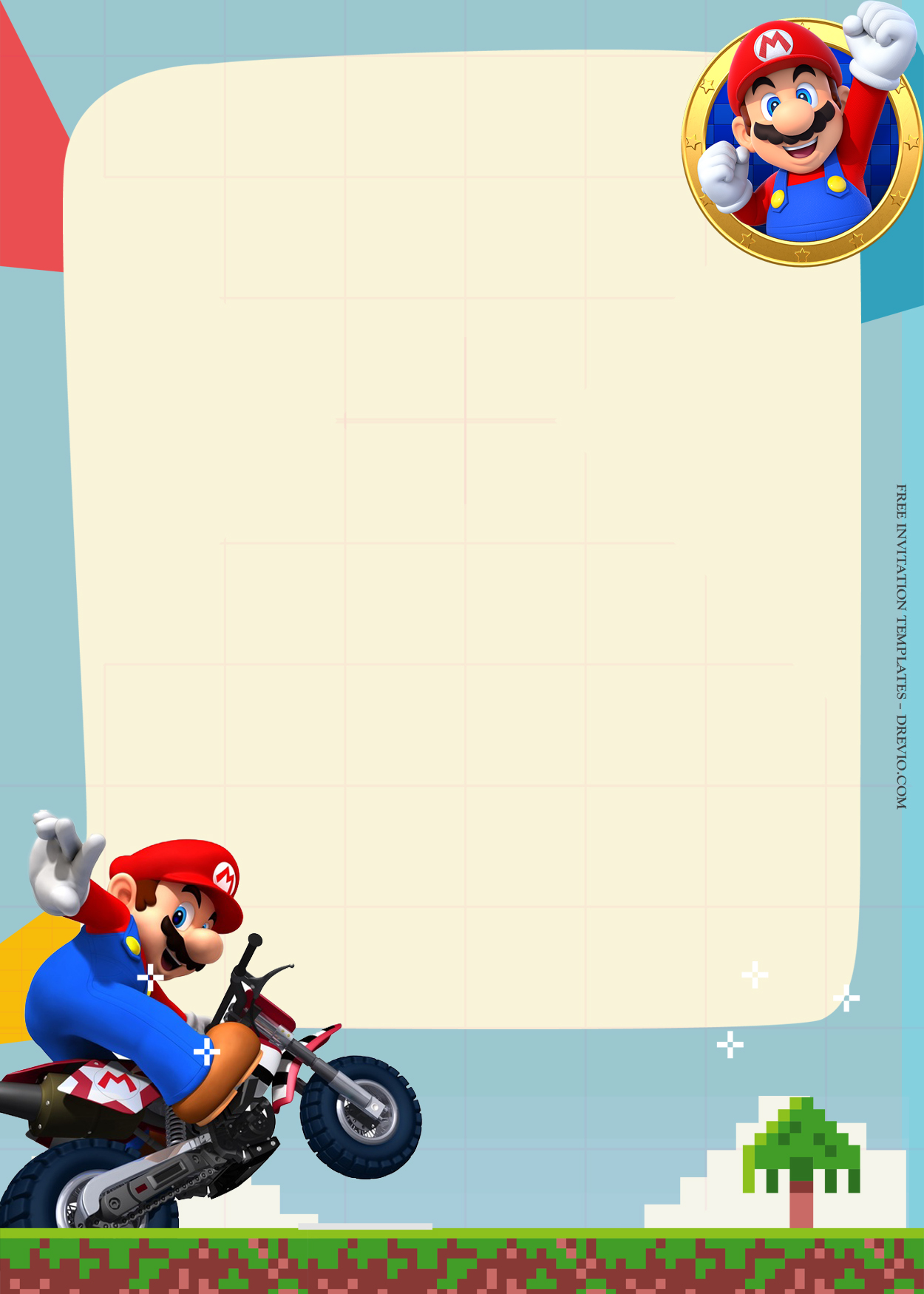 10+ Super Mario Bros Adventure Birthday Invitation Templates Two
