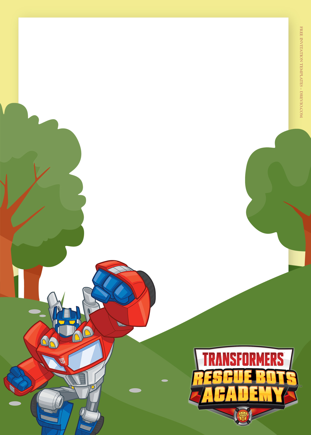 10+ Transformer Rescue Bots Academy Birthday Invitation Templates Nine