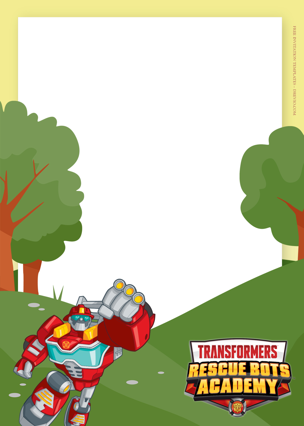10+ Transformer Rescue Bots Academy Birthday Invitation Templates Six