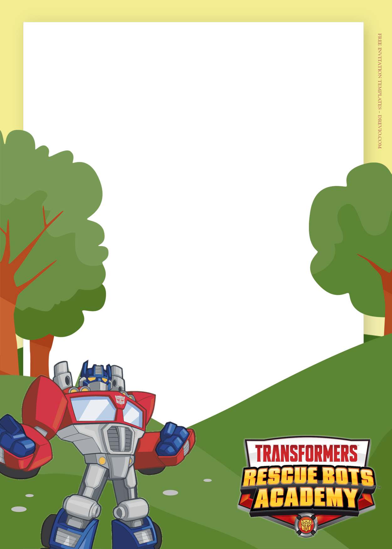 10+ Transformer Rescue Bots Academy Birthday Invitation Templates Two