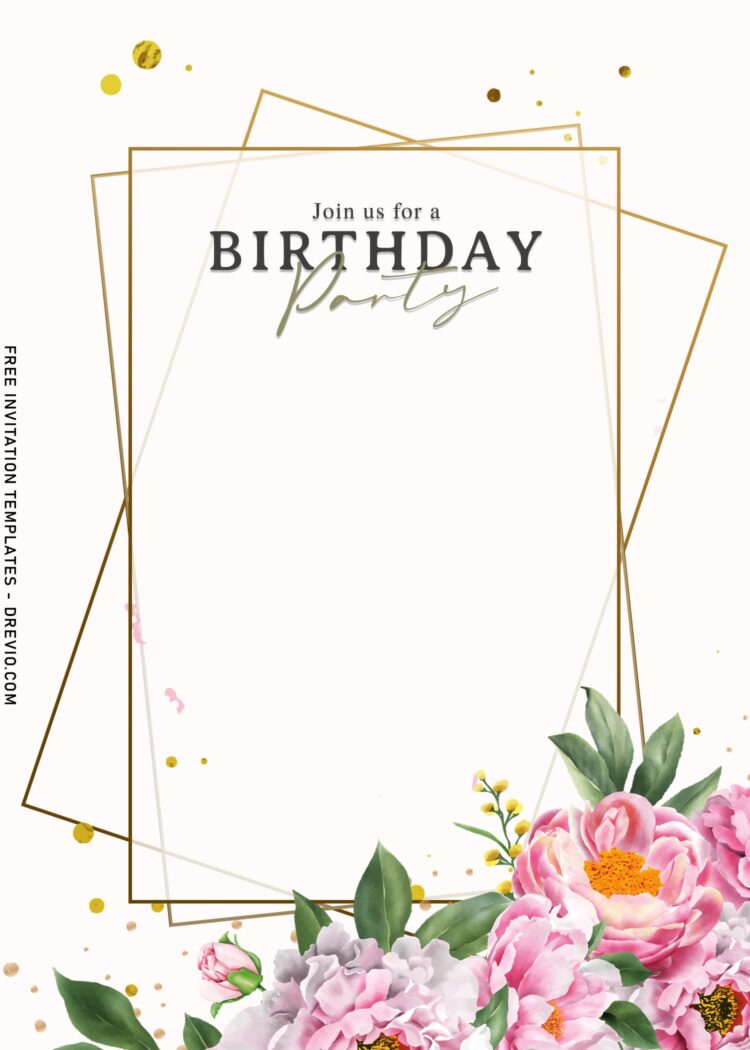 7+ Blooming Peony And Magnolia Stylish Birthday Invitation Templates ...