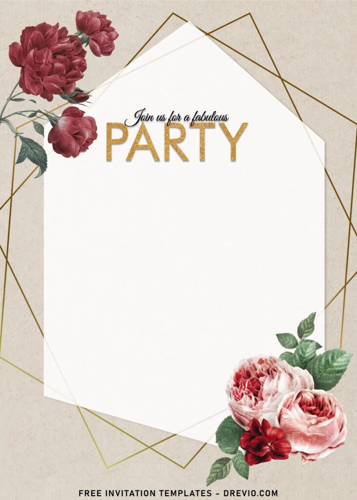 7+ Personalized Silky Blush Floral Invitation Templates For Various Events with garden roses