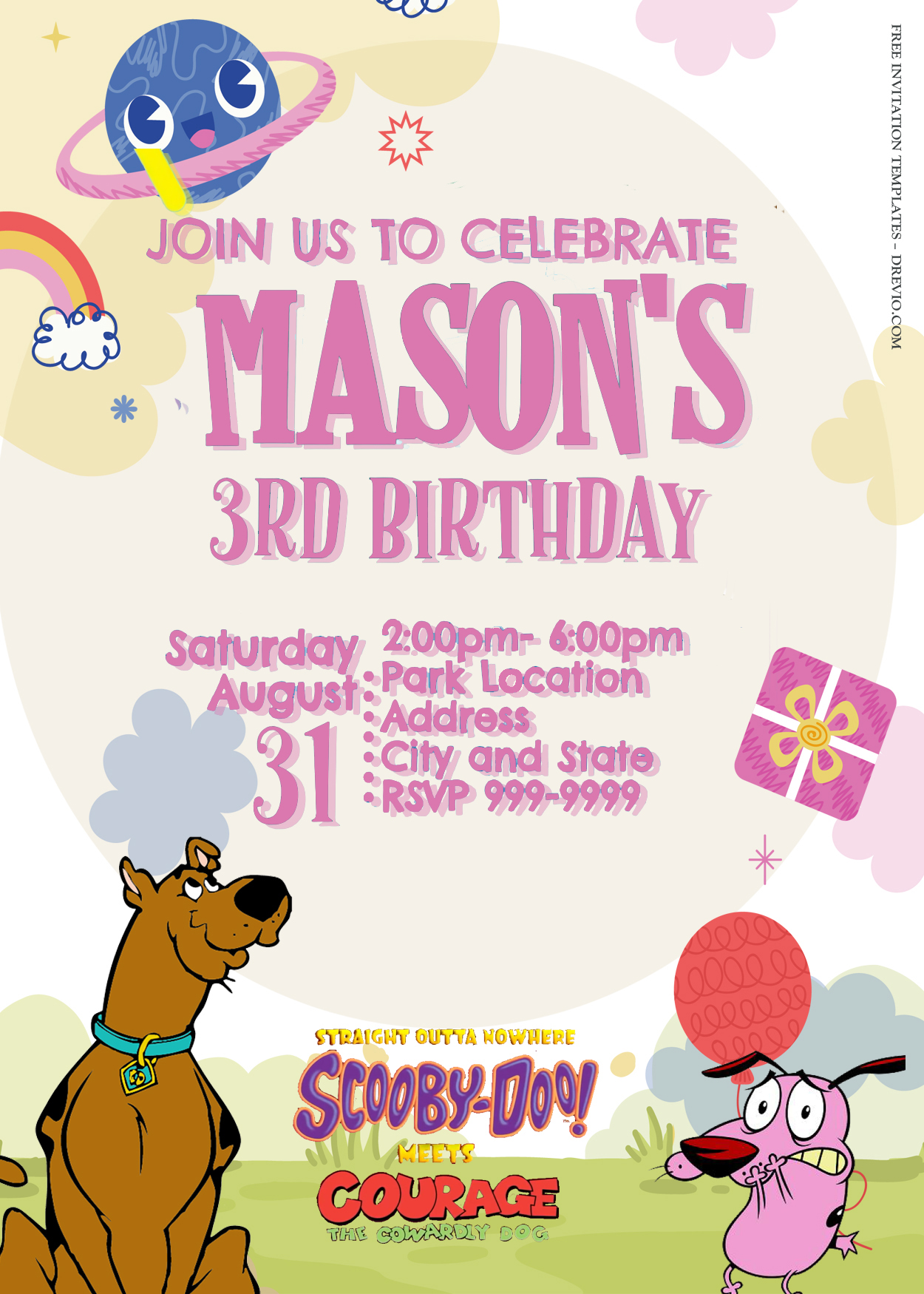 7+ Scooby Doo Meets Courage Birthday Invitation Templates Title