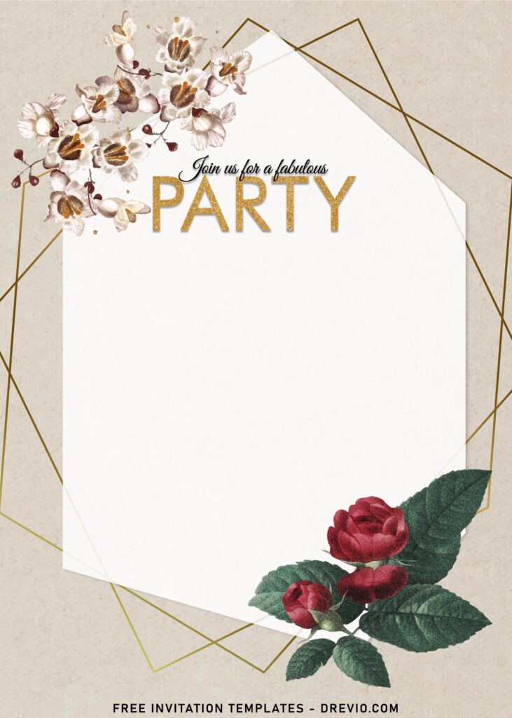 7+ Personalized Silky Blush Floral Invitation Templates For Various Events with rustic paper grain background