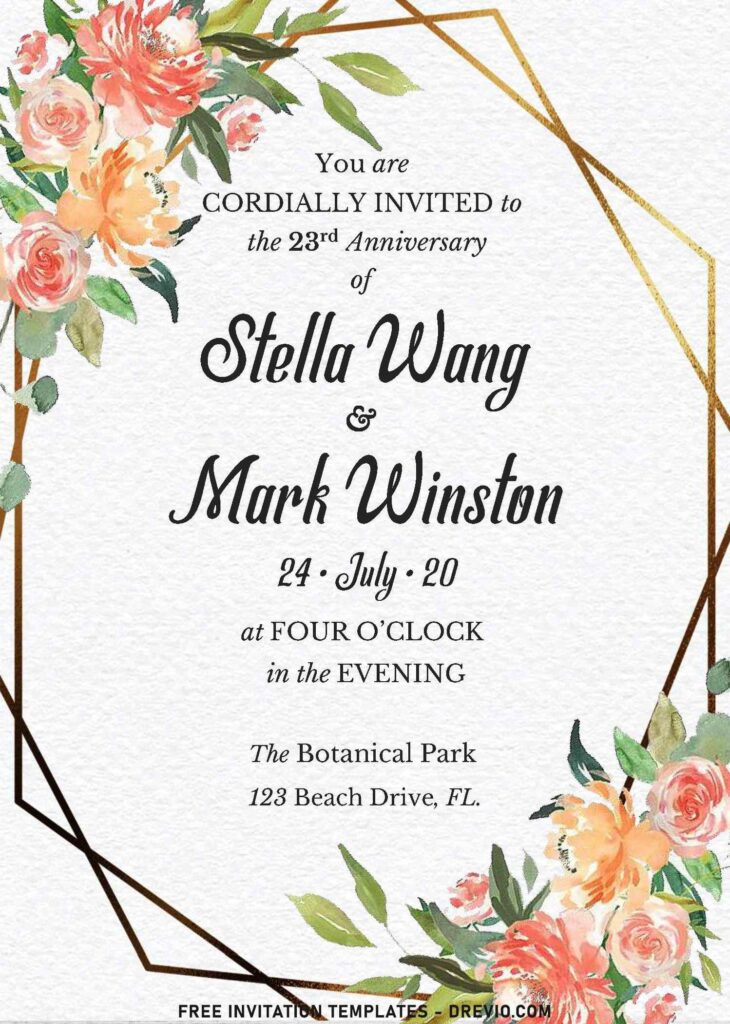 7+ Geometric Floral Nuptial Invitation Templates You Will Love