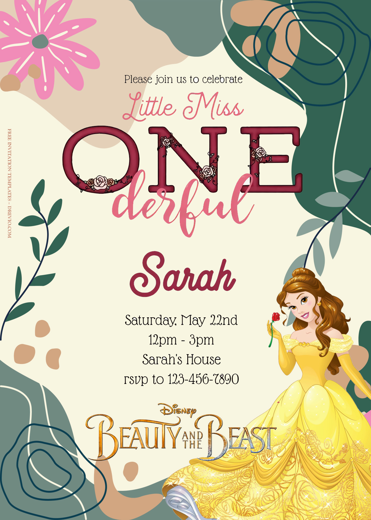 8+ Beauty And The Beast Birthday Invitation Templates Title