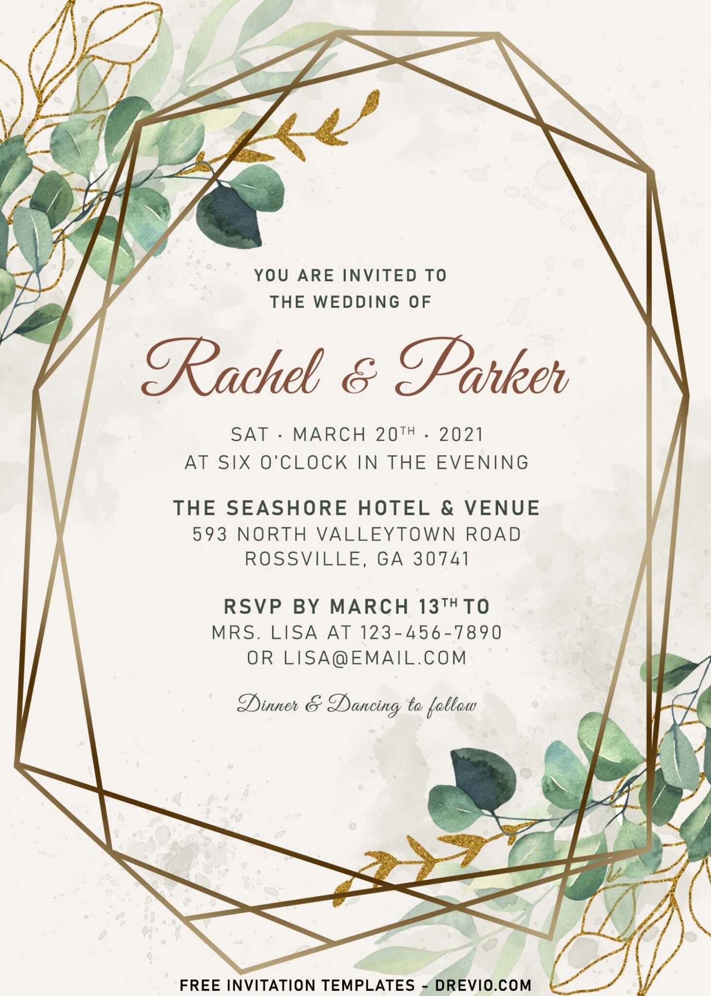 8+ Olive Green Foliage Wedding Invitation Templates | Download Hundreds ...