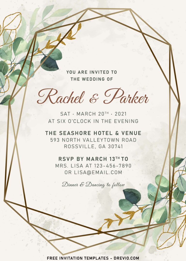 8+ Olive Green Foliage Wedding Invitation Templates - Drevio : Free And ...