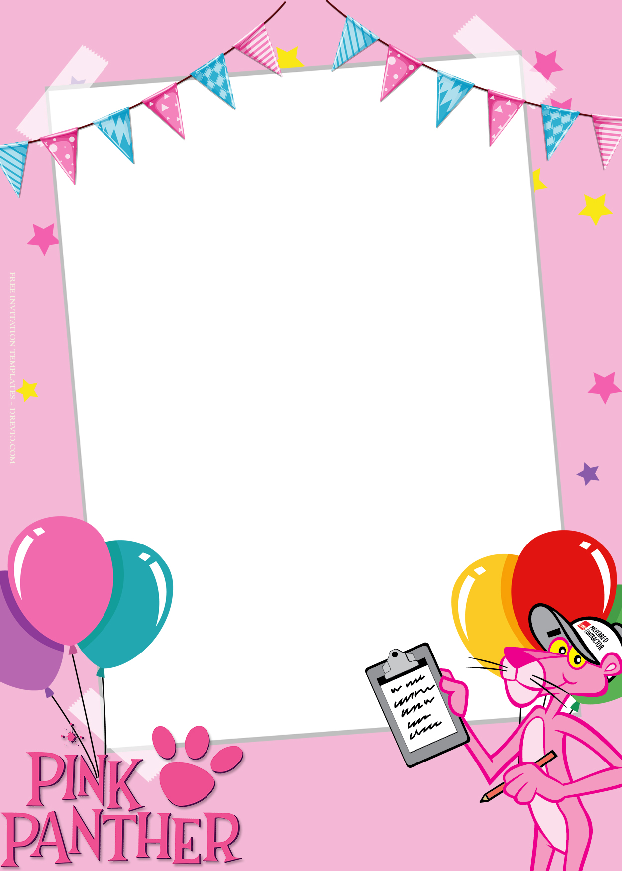 8+ Pink Panther Party Birthday Invitation Templates One