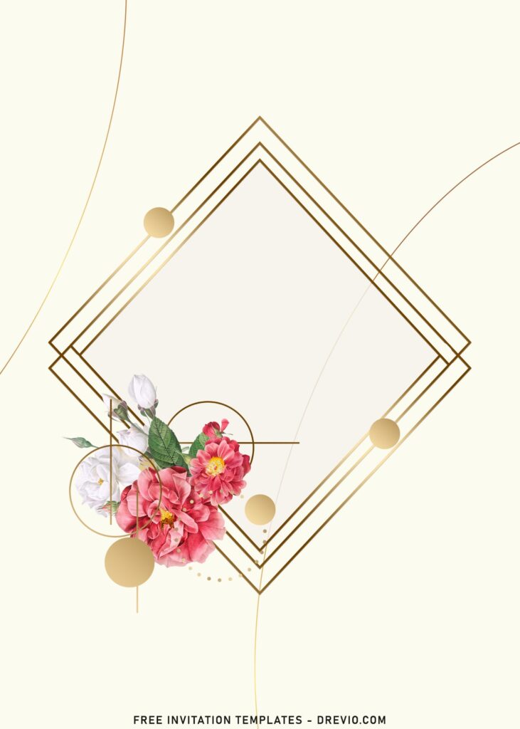 8+ Oh So Chic Floral Invitation Templates With Delicate Garden Flowers and asymmetric frame