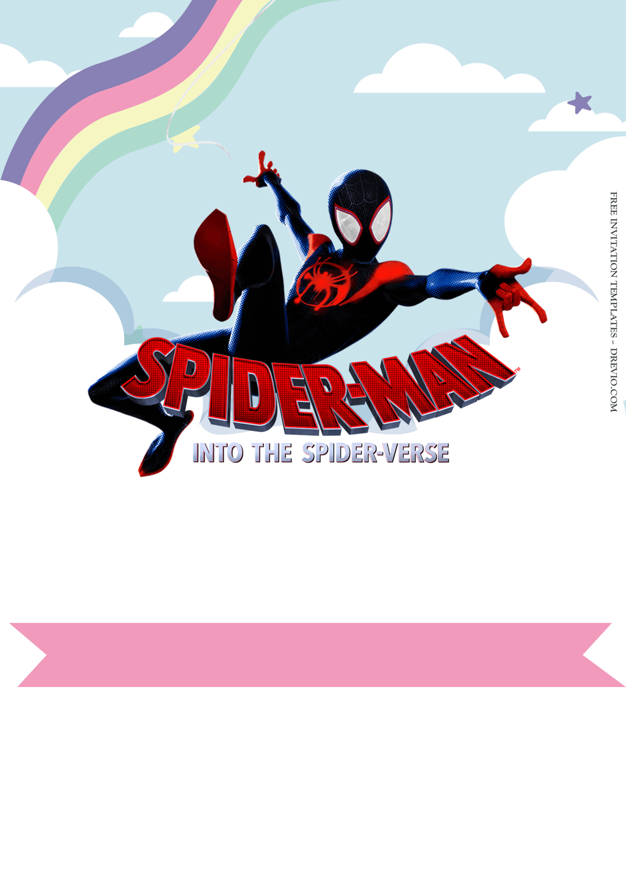 8+ Spiderman Into The Spiderverse Birthday Invitation Templates Four