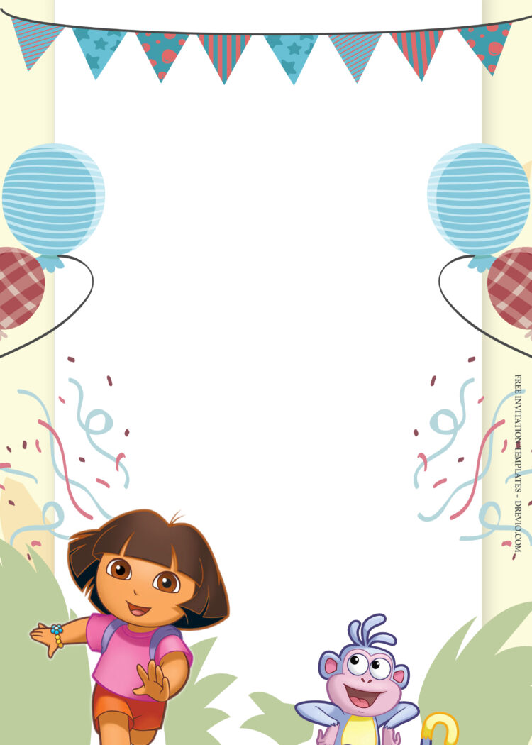 9+ Dora The Explorer Party Birthday Invitation Templates | Download ...