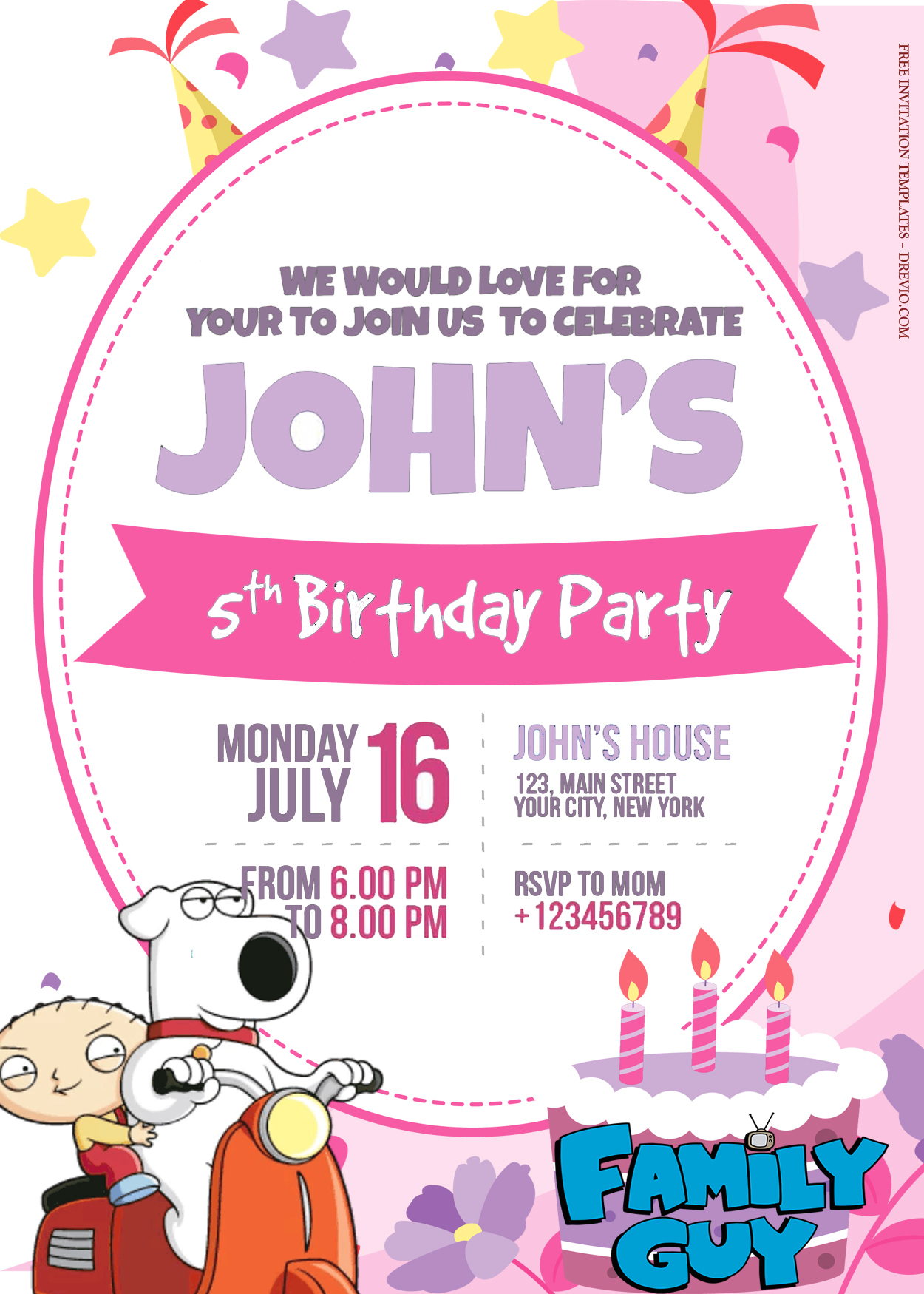 9+ Family Guy Party Birthday Invitation Templates Title