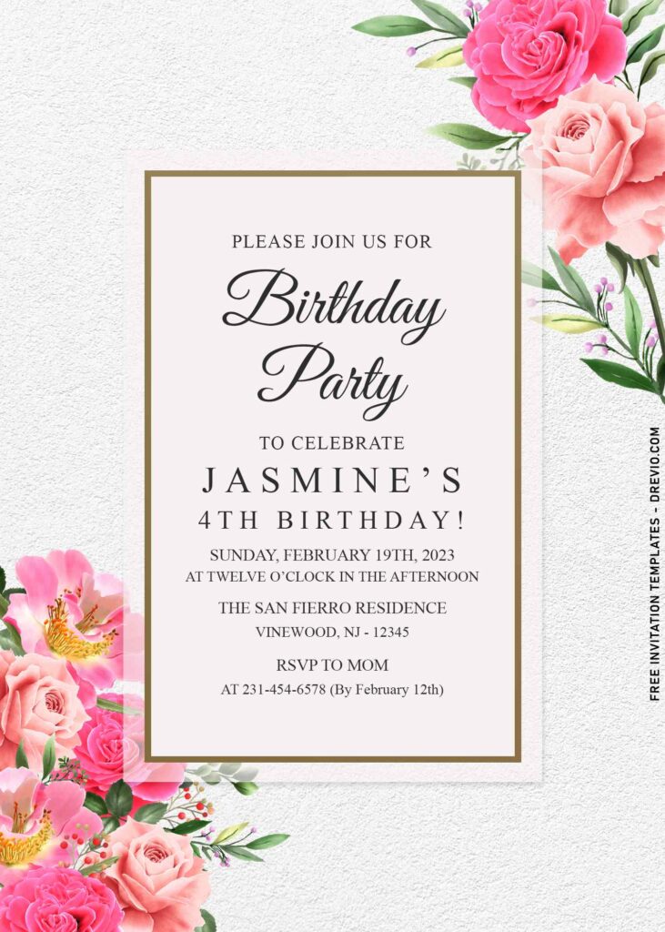 9+ Gorgeous Periwinkle And Anemone Birthday Invitation Templates