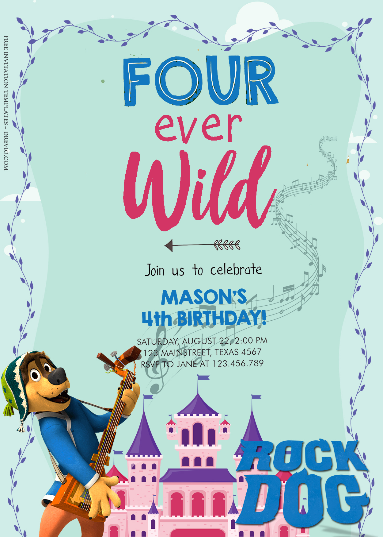 9+ Rock Dogs Party Birthday Invitation Templates Title