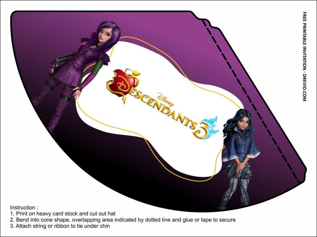 Invitation Template of Descendant 3 Themed Party - Dress Up Like a Villain!  2