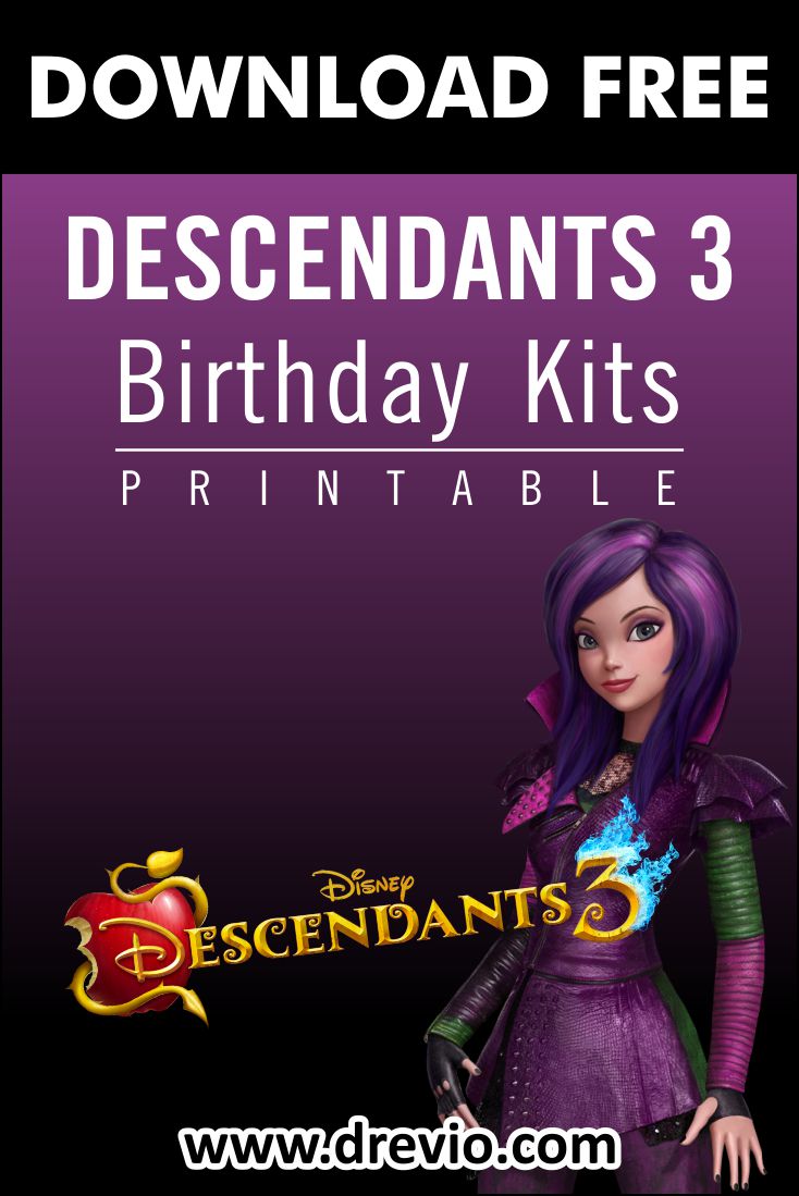 Descendants 2 Uma birthday party invitation personalized U PRINT printable #003 