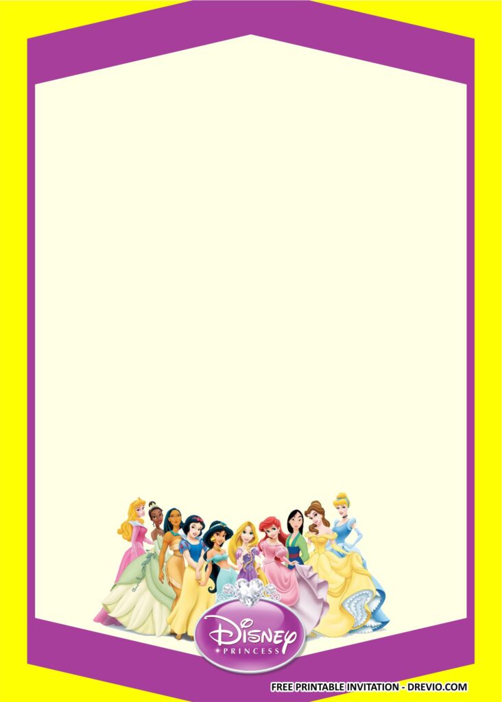 Invitation Template of 101 Guide to Disney Princesses Themed Birthday Party Ideas 9