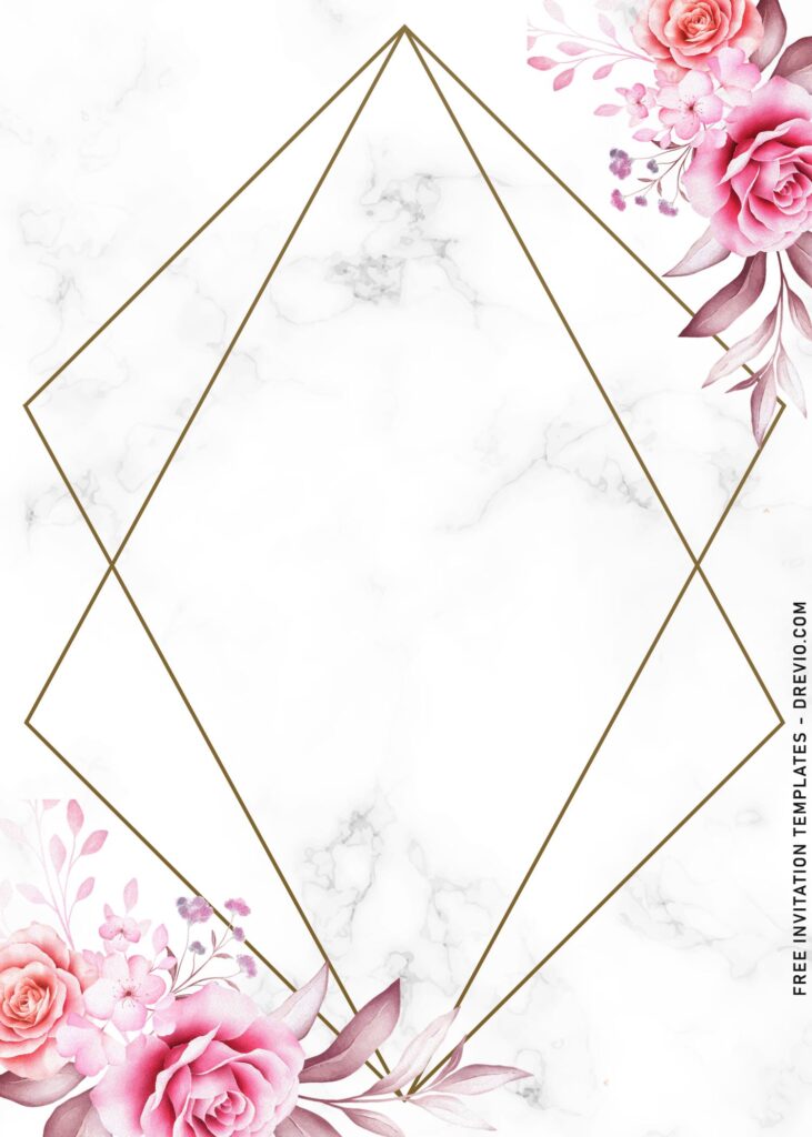 Invitation Template of 10+ Blush Vintage Marble & Rose Floral Invitation Templates 7