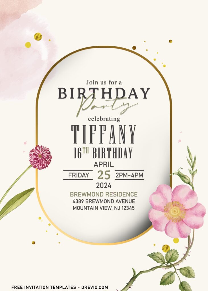 10+ Watercolor Vintage Blossoming Flowers Birthday Invitation Templates
