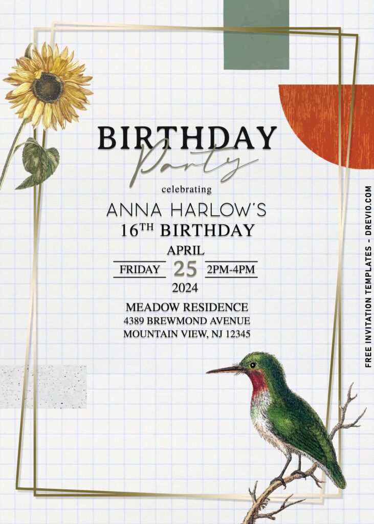 11+ Watercolor Modern Floral And Bird Collage Invitation Templates