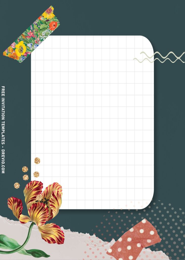 11+ Watercolor Collage Pattern And Floral Birthday Invitation Templates with cute floral duct tape