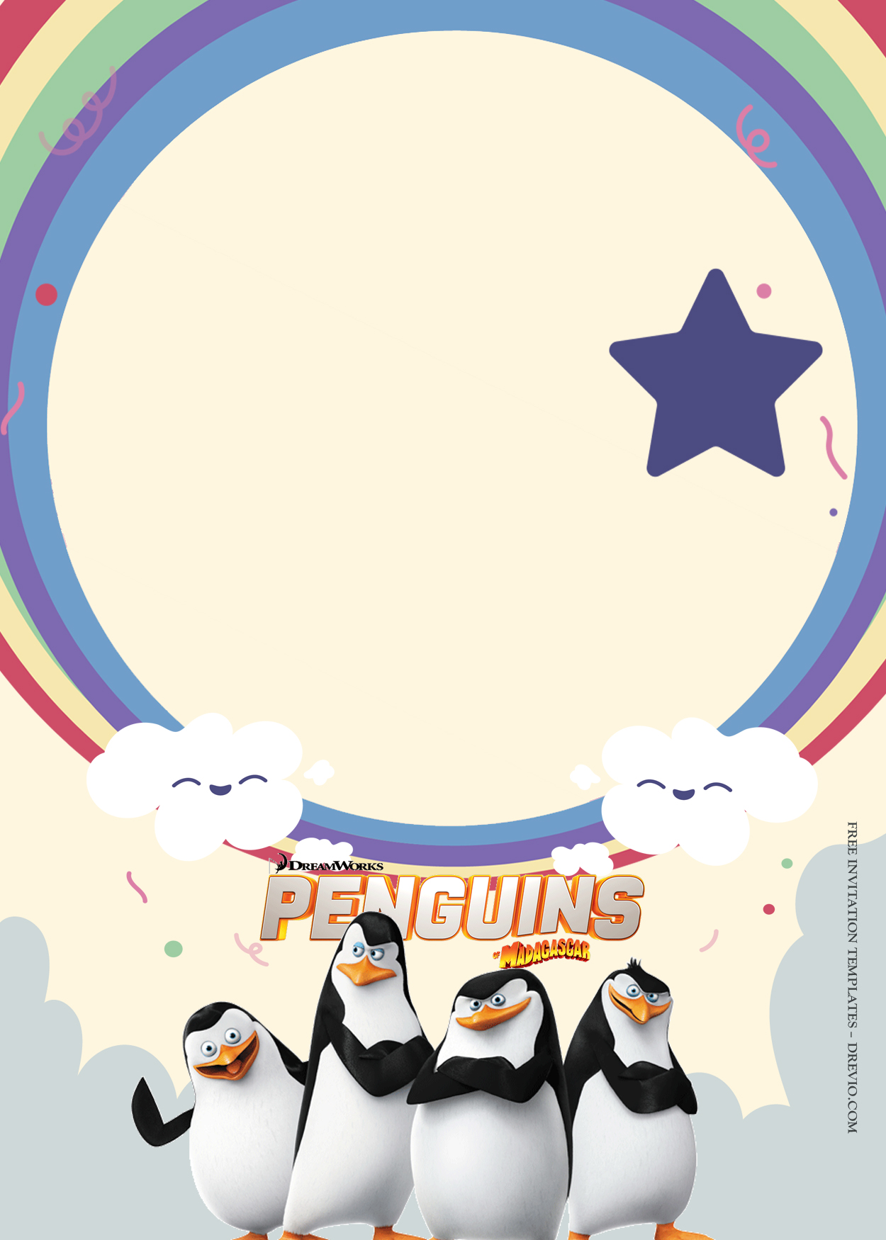 7+ Penguin Of The Madagascar Party Birthday Invitation Templates One